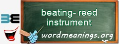 WordMeaning blackboard for beating-reed instrument